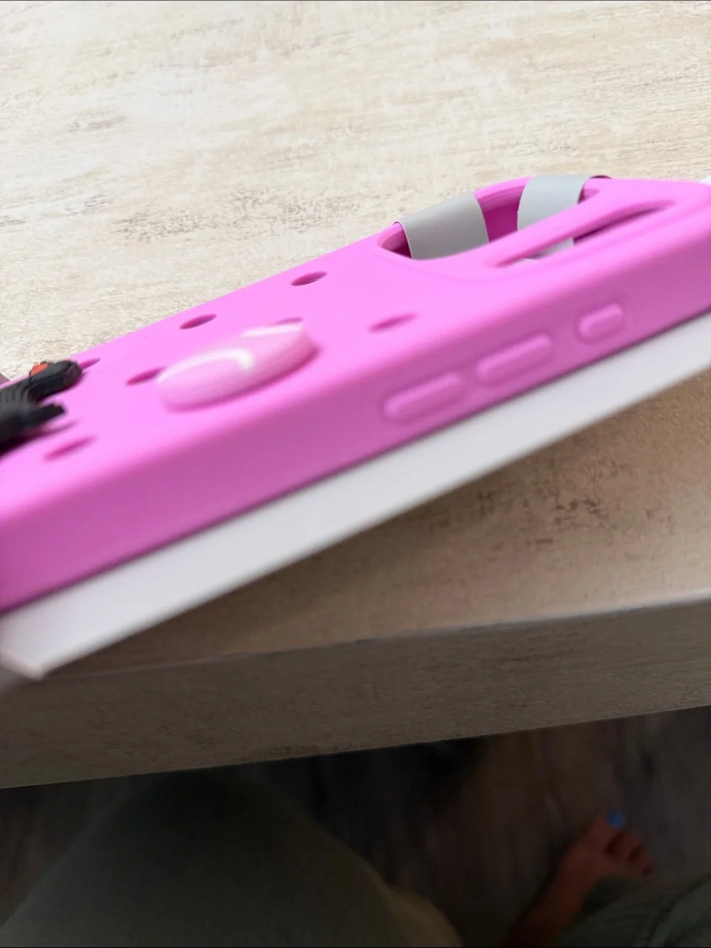 heyday Pink Perforated iPhone 17 Pro Case with Pop-In Charms